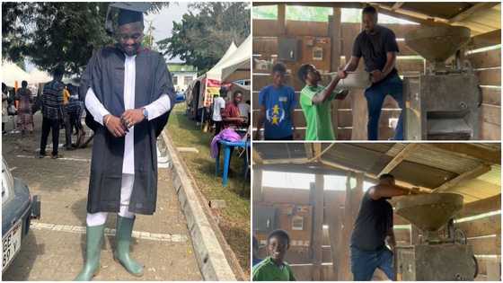 John Dumelo: Hard Working Actor Starts Rice Milling Farm In The Guan District; Grinds Rice Himself In Video