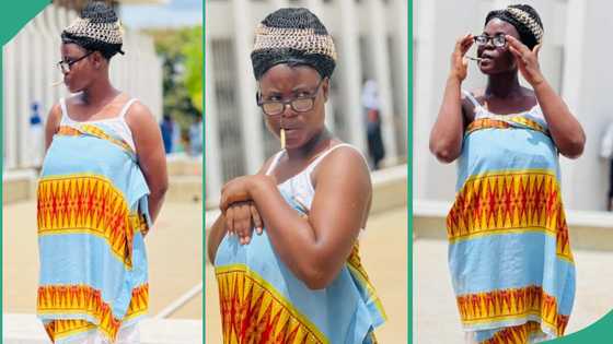 Final year law student at Obafemi Awolowo University dresses like her mother during FYB week