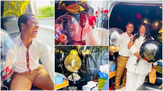 Lady spoils husband on birthday gives him vehicle filled with gifts, man couldn't close his mouth