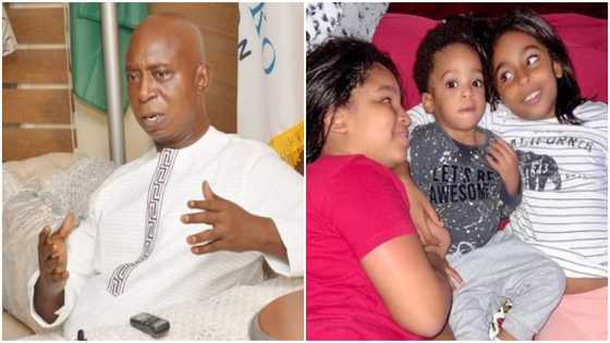 Ned Nwoko shares rare photo of Munir and his cute step-siblings after their mother divorced him