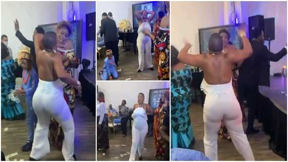 Woman on jumpsuit 'scatters' birthday party with weird marching dance moves