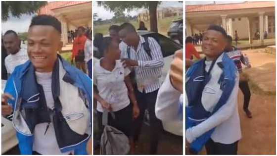 Na mumu dey do masters, enter Ghana to hustle - Nigerian varsity student says after writing final paper (Video)
