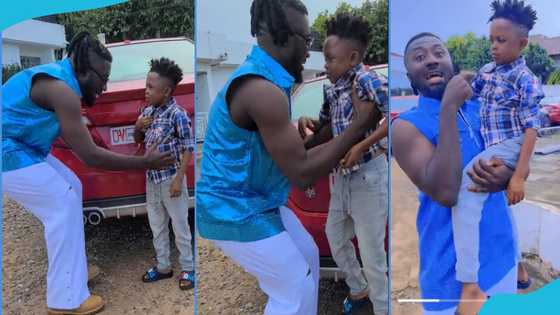 Amerado carries Don Little like a baby in video, gets Ghanaians laughing