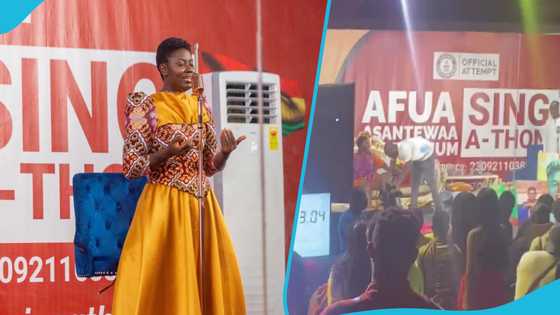 Afua Asantewaa's team massages her with hot water as she clocks 100 hours