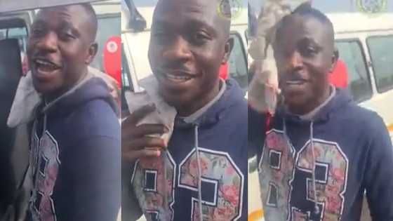 A Ghanaian driver as been shied as lady calls him out for peeing at the middle of the highway