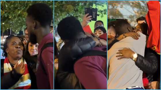 Nico and Inaki Williams get emotional as they spot their Ghanaian mum standing with fans outside a stadium