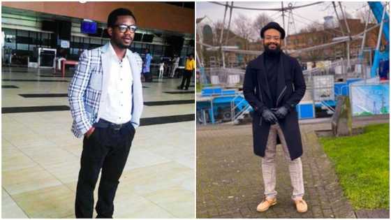 Young man who left Nigeria for UK years ago shares transformation photo, his new look surprises many