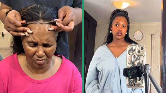 Smart lady installs frontal wig on 66-year-old grandma, viral video leaves many in awe of her transformation