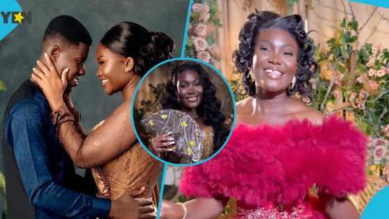 Ghanaian bride Benny stuns in structured kente gown and glamorous hair at her 100% sponsored wedding