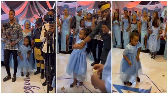 Killer dancer: Little girl pouts lips as she shows off legwork with swag at event, wows guests in cute video