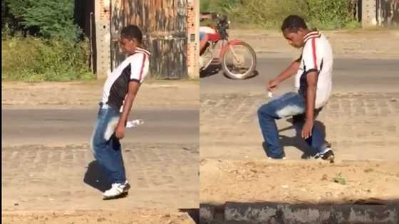 Video of heavily drunk man struggling to find his direction on wide street stirs reactions