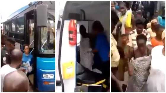 Massive crowd jubilates as pregnant lady delivers baby on a public bus; emotional video goes viral