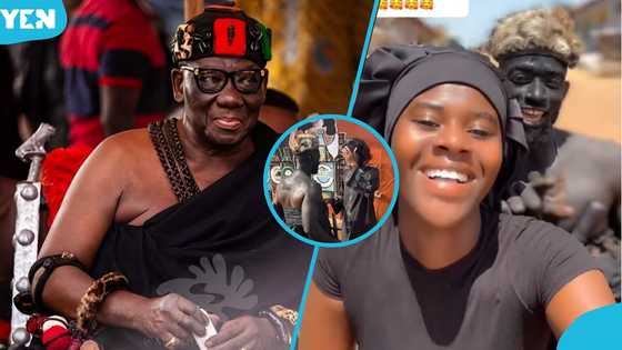 "Women no dey fear": Videos of executioner 'wooing' pretty lady at Mamponghene's funeral go viral