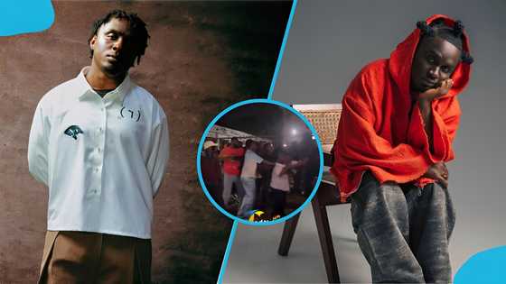 Kweku Smoke and his crew clash with unknown thugs after music concert performance, video