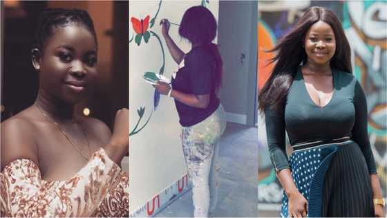 Photos: Meet Anita-pearl Ankor the Ghanaian female painter who can turn any given space into stunning art