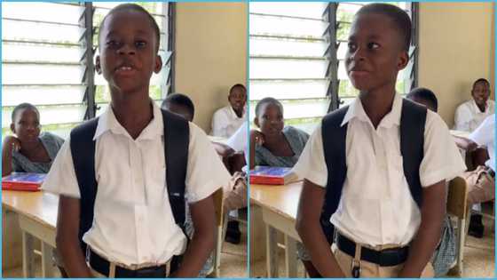 SHS: Ghanaian teacher questions form one boy about his age in class, peeps react