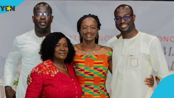 Vice President Professor Naana Jane poses in a lovely family photo with her children