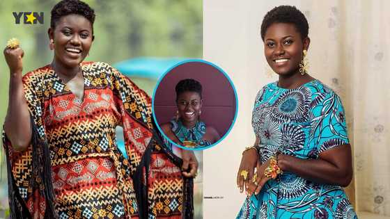 Afua Asantewaa Singathon looks regal in cutout African print top and expensive denim jeans