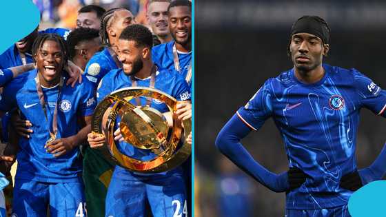 Expensive joke: Chelsea players 'mock' Arsenal with Noni Madueke after Club World Cup win