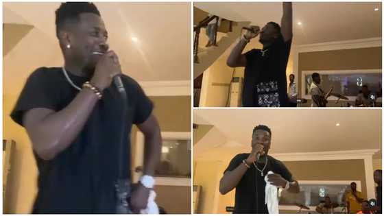 Asamoah Gyan performs Mary Ghansah's 'Agyenkwa Jesus' inside his $3 million dollar mansion