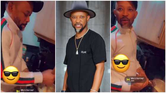 Fadda Dickson slays in Gucci, impresses peeps with his banku stirring skills, video sparks reactions