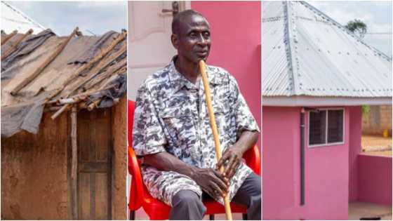 65-year-old GH blind man living in mudhouse gets new self-contained house; beautiful photos pop up