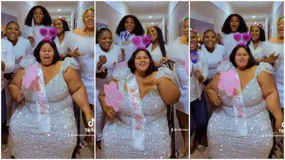 Pretty plus size bride dances on wheelchair, vibes beautifully to "Buga" by Kizz Daniel, cute video goes viral