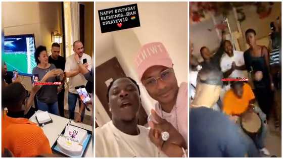 Dede Ayew @33: Stonebwoy plays 'jama' at his Qatar residence to mark birthday celebrations, video melts many hearts