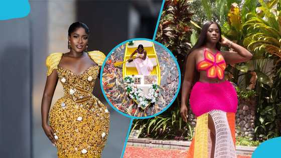 Fella Makafui feeds fish in Bali, fans adore her lavish vacation mood