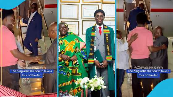 Asantehene’s heartwarming private jet moment with son goes viral on social media, Ghanaians react