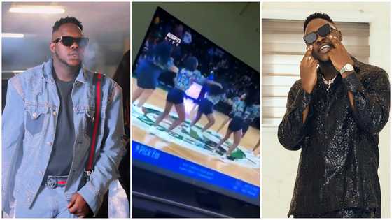 Videos drop as Boston Celtics plays Medikal's Accra song during their game, he jubilates