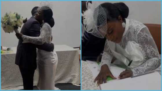Simple civil wedding of Ghanaian couple impresses many: "Very beautiful and amazing"