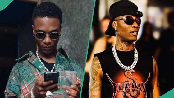 Wizkid caught repeating belt on his outfits, gets mixed reactions: "The belt go change your family"