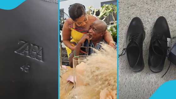 Hopeson Adorye flaunts Zara shoe gift from Empress Gifty, Ghanaians question its authenticity