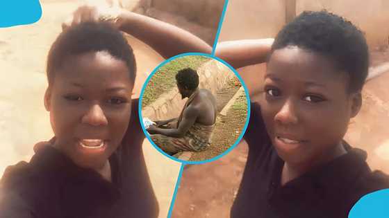 Ghanaian lady meets mentally challenged father on the street, gets emotional in video: "I miss him"