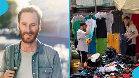 Obronis join Ghana’s ‘Kanta’ culture: Locals react to foreigners buying clothes on the street