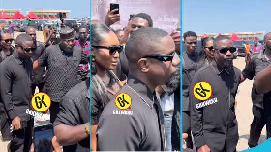 Sarkodie pulls up in style as he rocks GH¢7,000 Prada sunglasses at Daddy Lumba's one-week observance