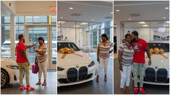 Tomorrow is not promised: Man says as he takes his mum to a showroom, buys her 2022 BMW car, photos go viral