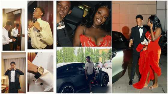 Nephew of Devtraco boss goes viral as he rocks classy suit and arrives in a Bentley to pick his gorgeous prom date
