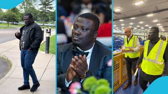 Dr Frank Amoakohene flies abroad to inspect huge US factory, netizens react