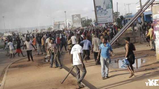 Adenta residents hit the streets again; embark on another demo over footbridges