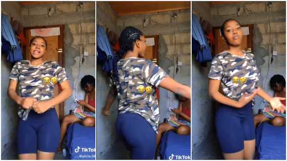 Beautiful lady dances inside room without cement wall plaster, shows no shame; video stirs reactions