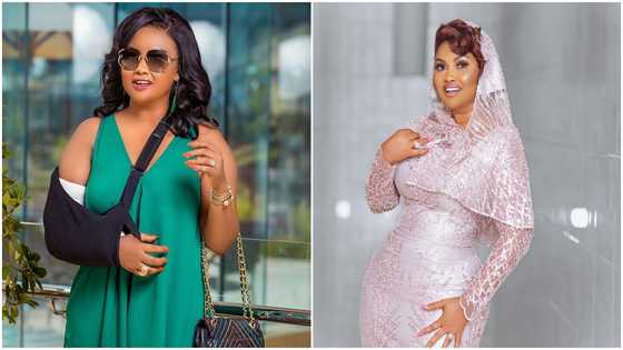 Nana Ama McBrown Slays In Beautiful Outfit In New Photos; Poses In front Of Expensive Range Rover