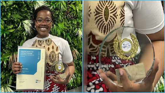 KNUST alumnus Elizabeth Codjoe wins prestigious award in Dublin, peeps react: "Mama, I made it"