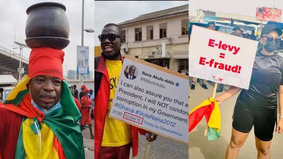 'Yentua' Demo hits Akufo-Addo over E-levy; protesters complain, weep over 'insensitive' policy