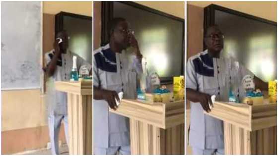 Lecturer weeps in class as students give him unexpected gifts for his 60th b'day