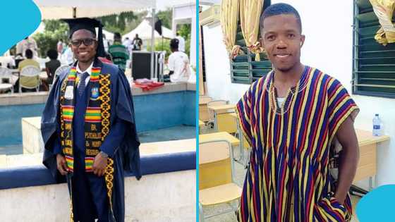 SHS dropout graduates from University of Ghana, friends celebrate his success