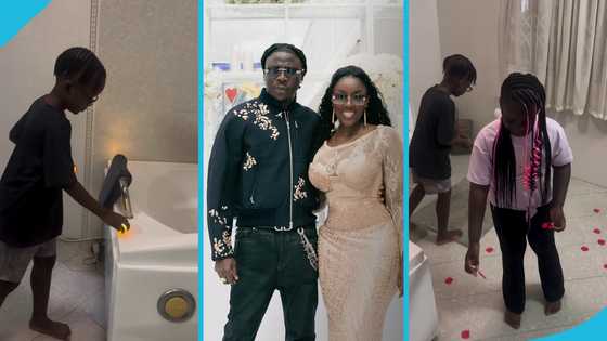 Stonebwoy's kids transform their bathroom into a spa, video melts hearts