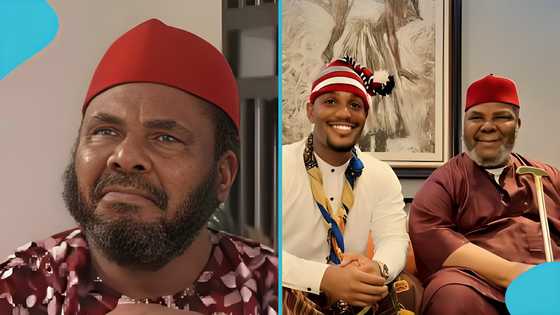 Tears: Pete Edochie pays emotional tribute to late Alexx Ekubo as actor is laid to rest