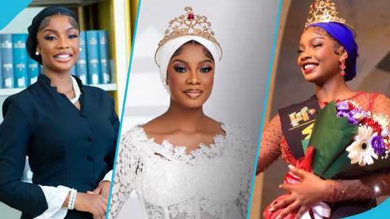 2024 Ghana's Most Beautiful winner Nihad Titiaka Ibrahim Oases models majestically in a white corseted gown
